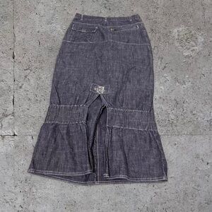 Parasuco Rebel Vintage Y2K Denim Maxi Skirt W/ Slit At Back